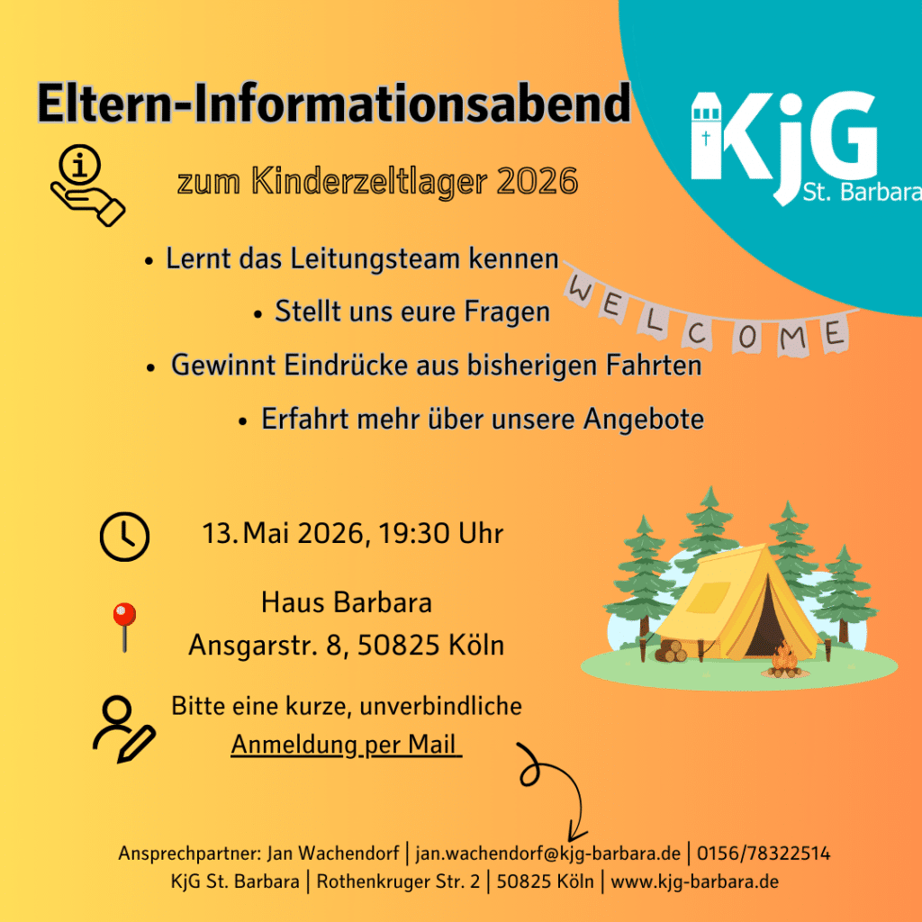 Eltern-Informationsabend zum Kinderzeltlager 2026 Eltern-Informationsabend zum Kinderzeltlager 2026